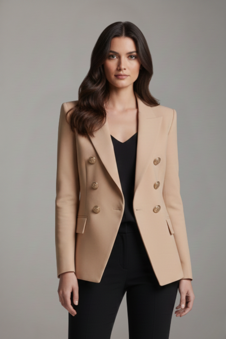 Blazer doppiopetto da donna | con dettagli di bottoni dorati