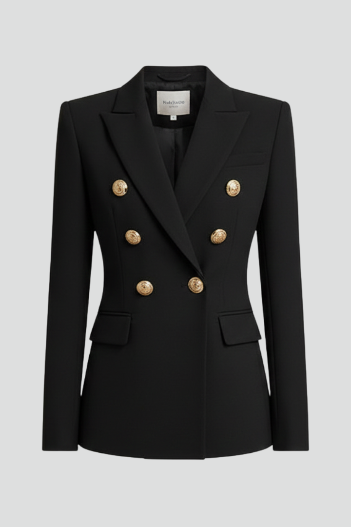 Blazer doppiopetto da donna | con dettagli di bottoni dorati