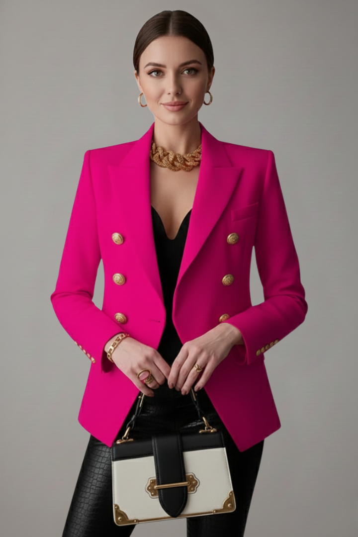 Blazer doppiopetto da donna | con dettagli di bottoni dorati