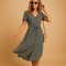 Abito midi donna con scollo a V e stampa