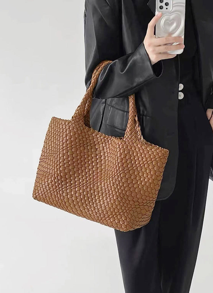 Borsa Shopper Donna Intrecciata con Doppi Manici