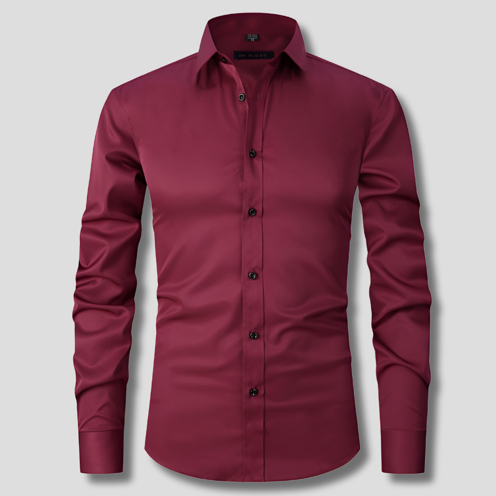 Camicia Uomo a Maniche Lunghe Slim Fit in Cotone Elasticizzato