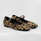 Ballerine Mary Jane da donna con stampa leopardata e cinturino