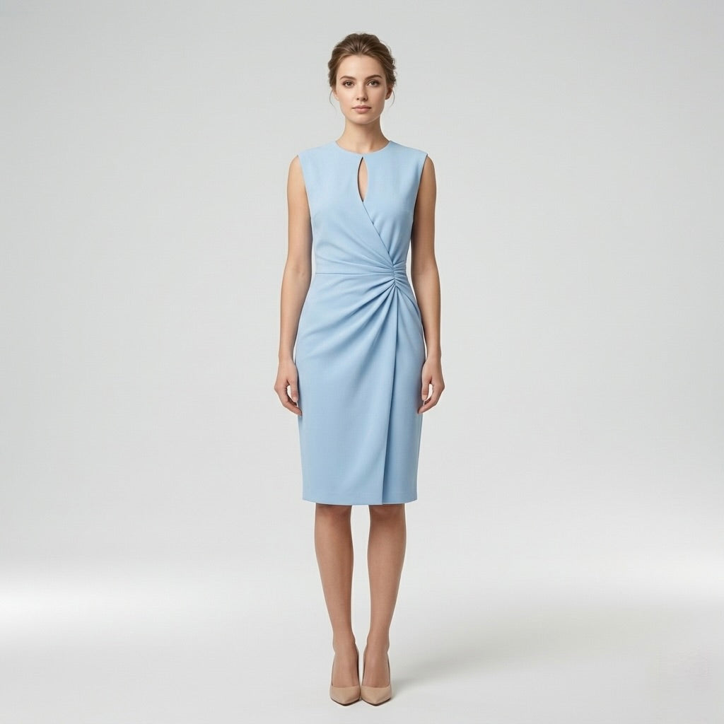 Elegant Sleeveless Women's Midi Dress – Refined Slim Fit Dress