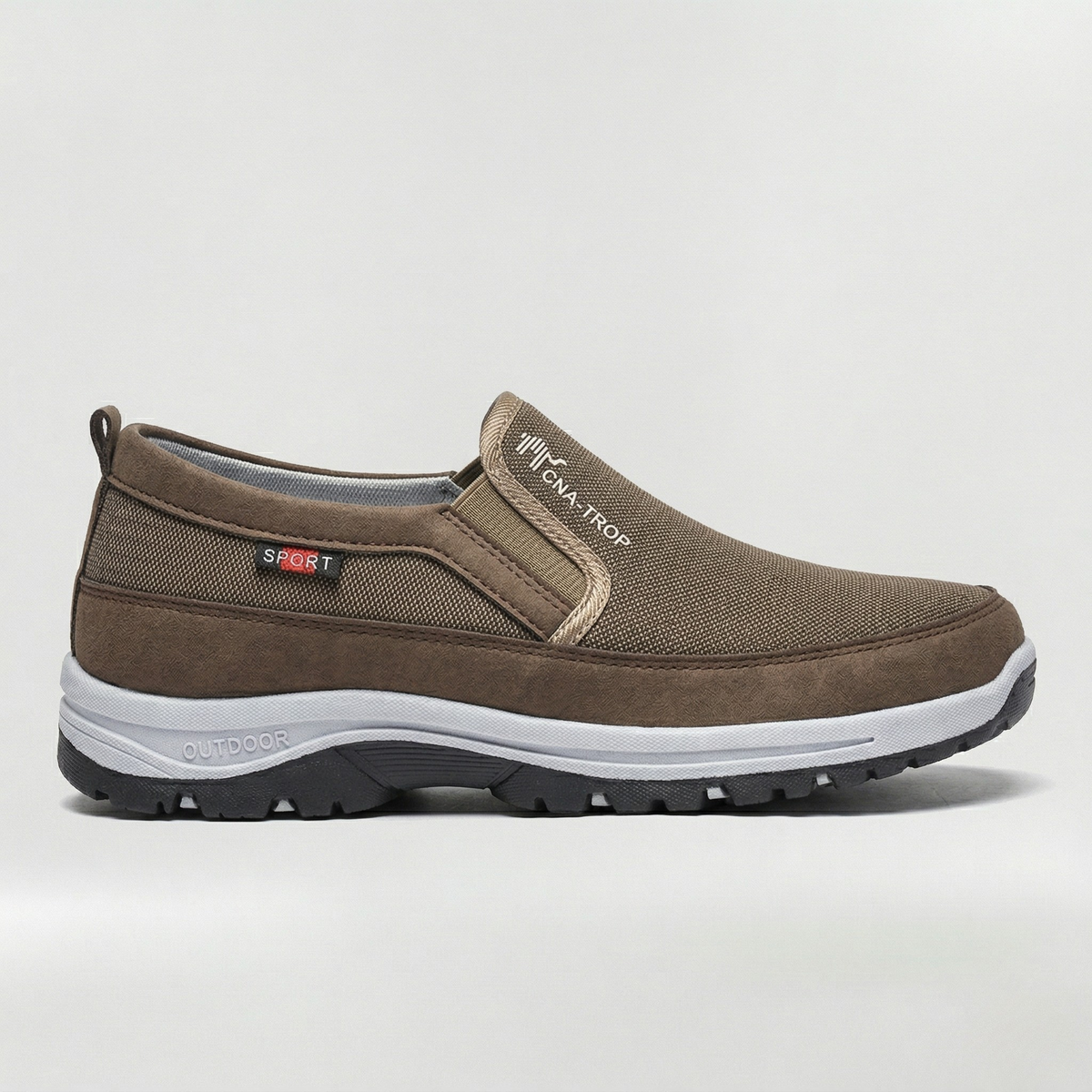 Chaussures homme décontractées sans lacets en tissu respirant avec semelle antidérapante pour l’extérieur
