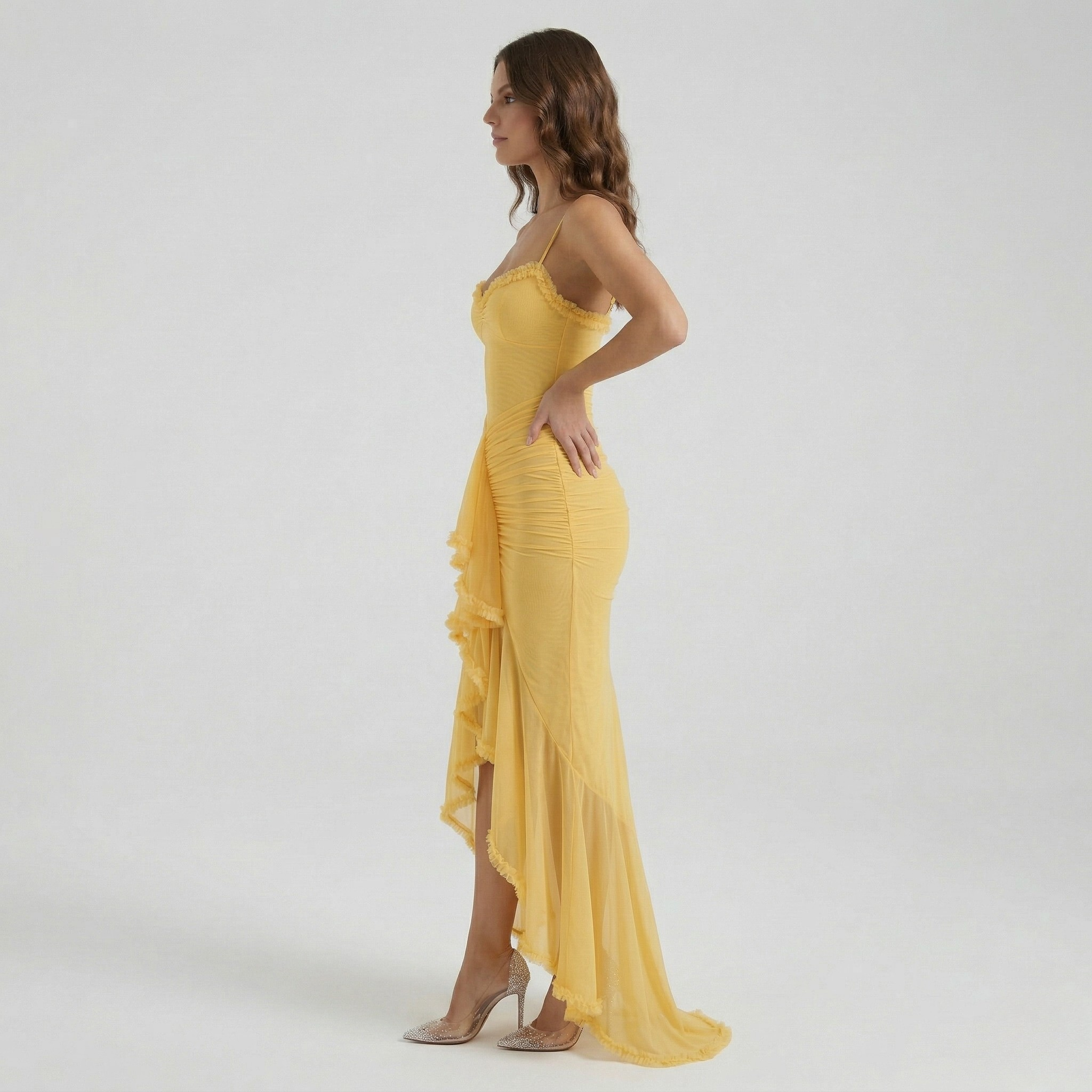 Elegant Women's Maxi Dress with Slit – Flowing Long Summer Dress