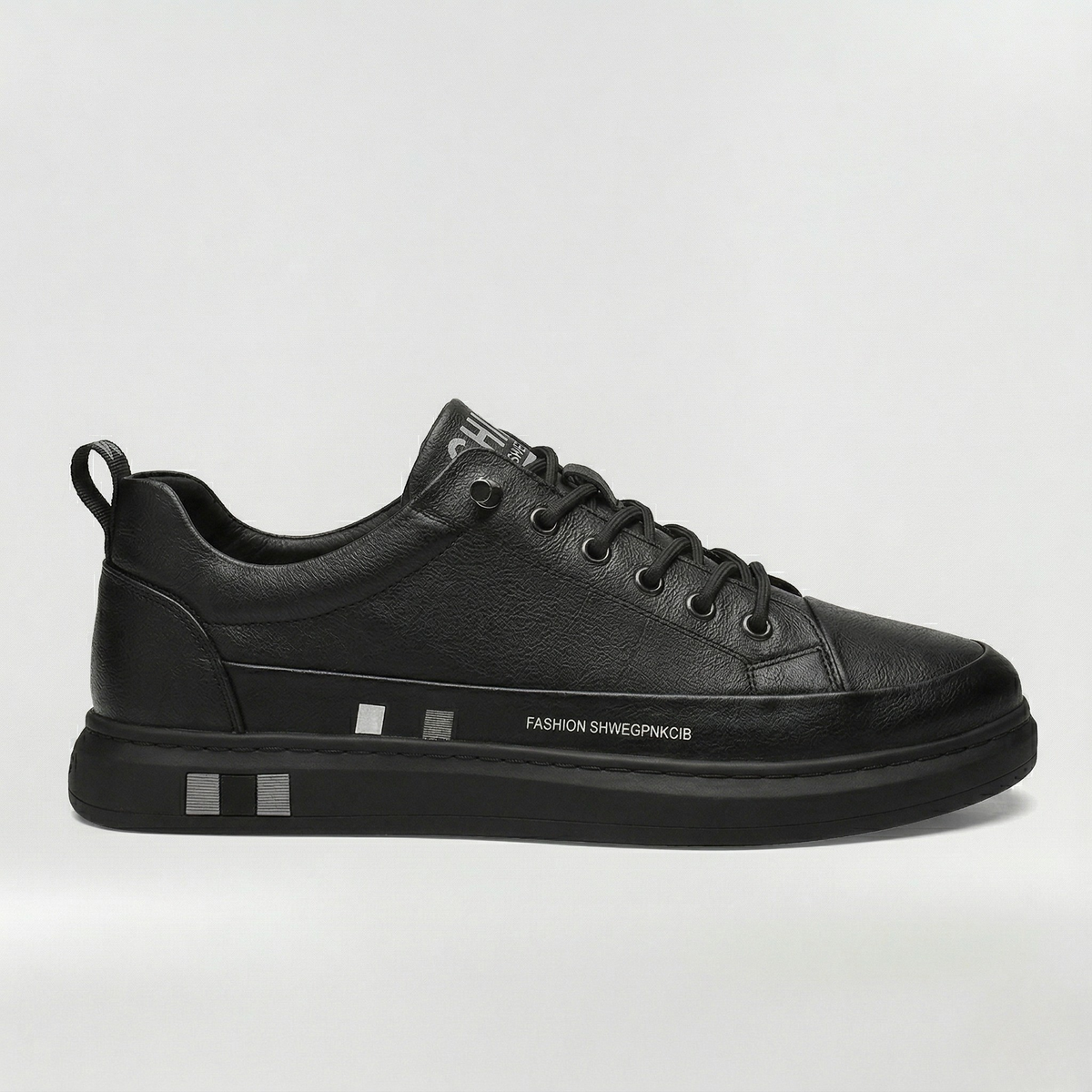 Baskets homme décontractées en cuir synthétique à lacets, chaussures basses sportives urbaines