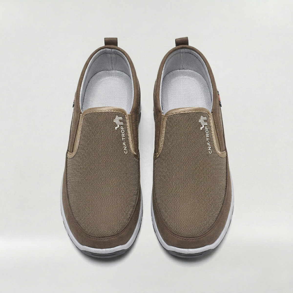 Chaussures homme décontractées sans lacets en tissu respirant avec semelle antidérapante pour l’extérieur
