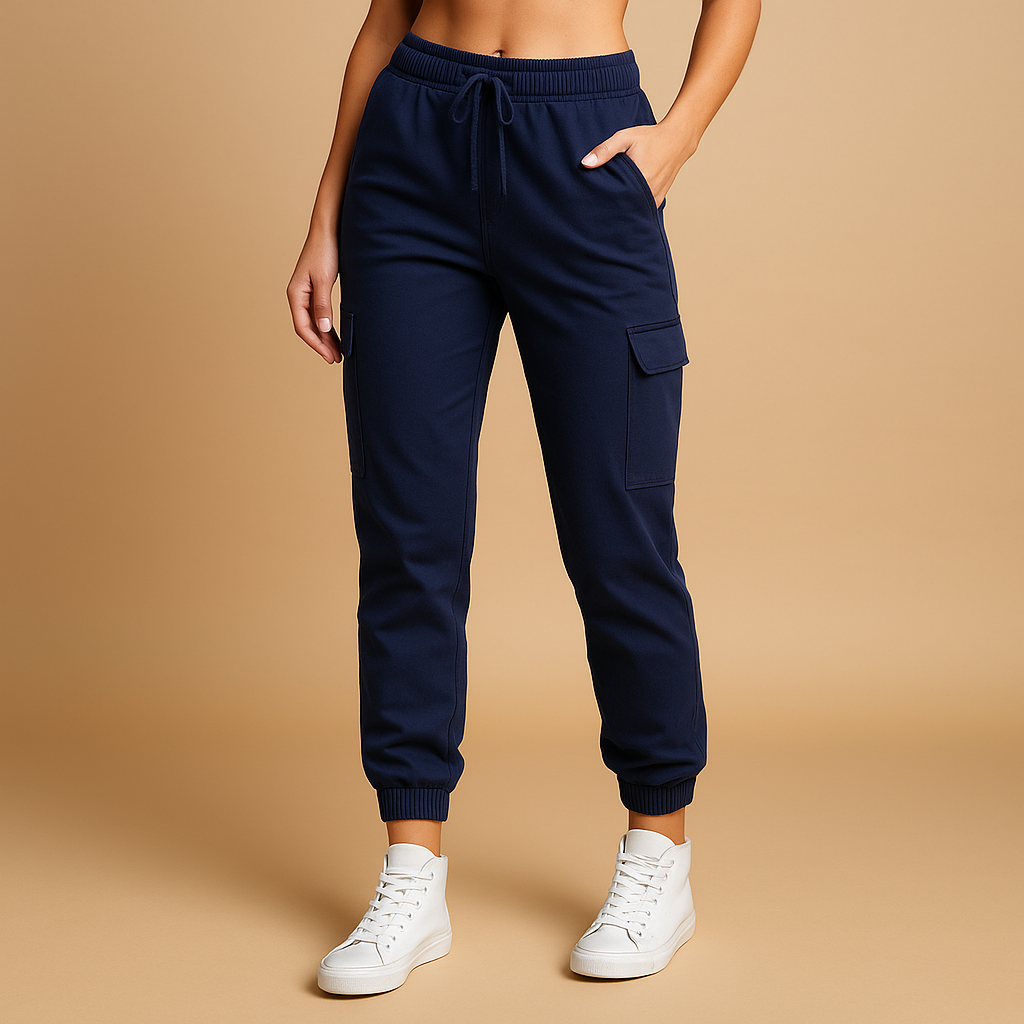 Pantaloni Jogger Cargo da Donna con Tasche e Vita Elasticizzata