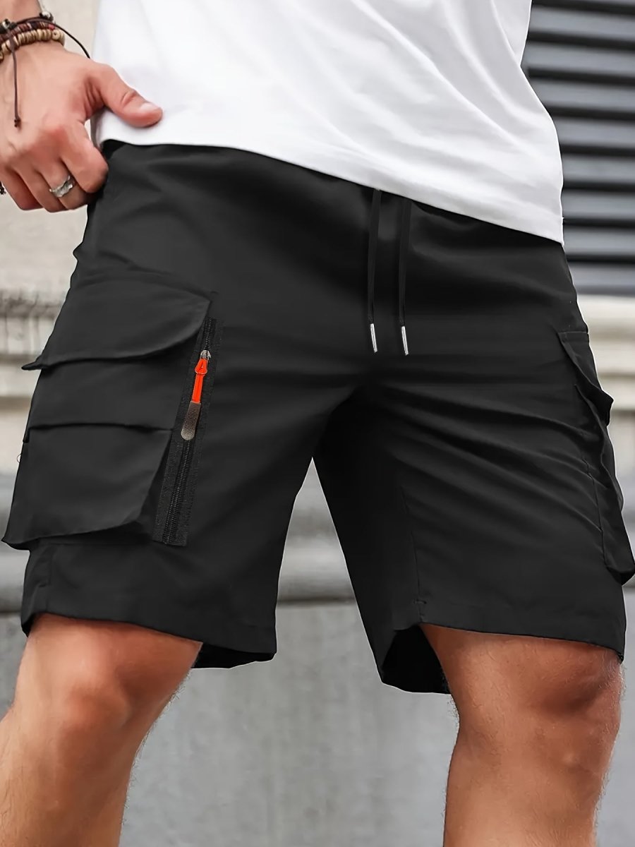 Pantaloncini Cargo Leggeri da Uomo con Tasche a Zip