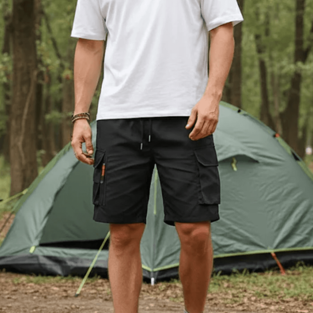 Pantaloncini Cargo Leggeri da Uomo con Tasche a Zip