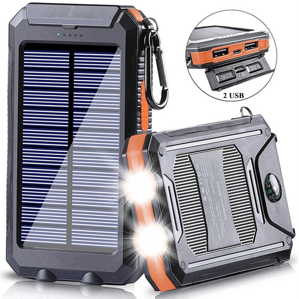 Power Bank Solare Impermeabile e Antiurto 10000 mAh