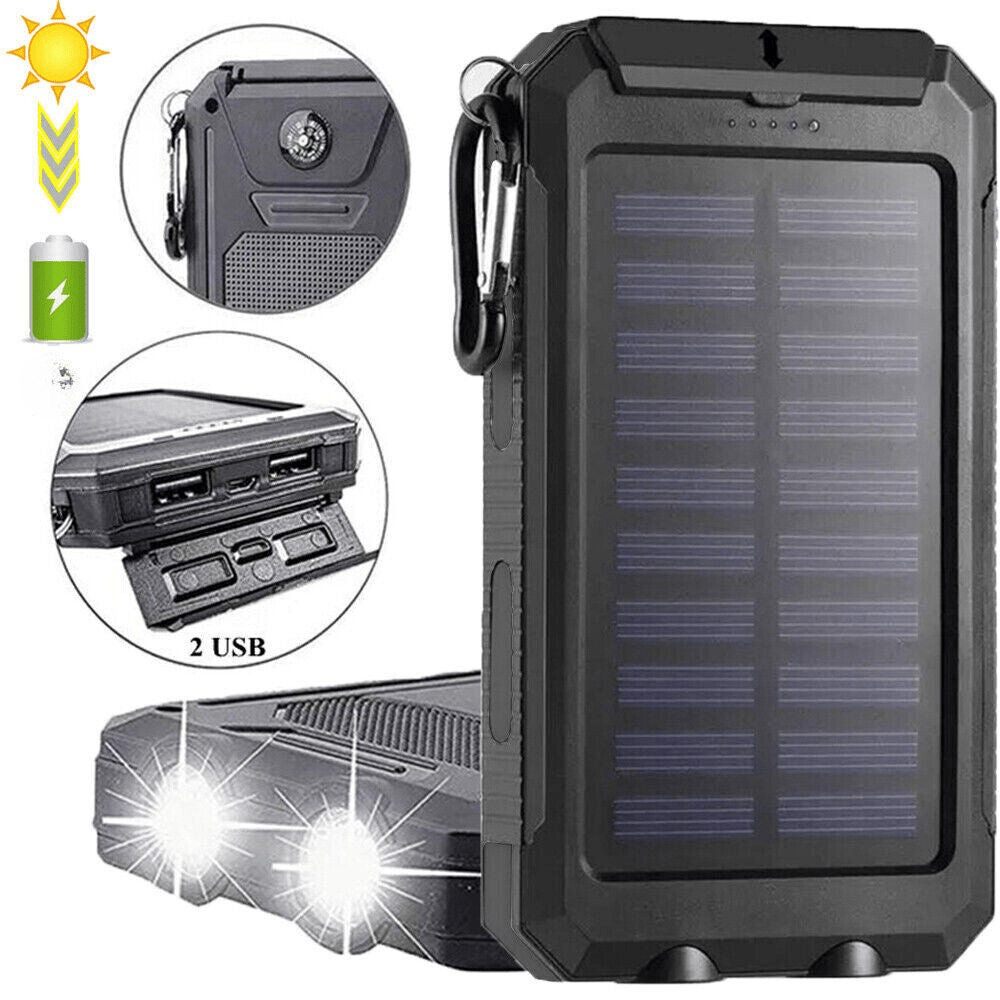 Power Bank Solare Impermeabile e Antiurto 10000 mAh