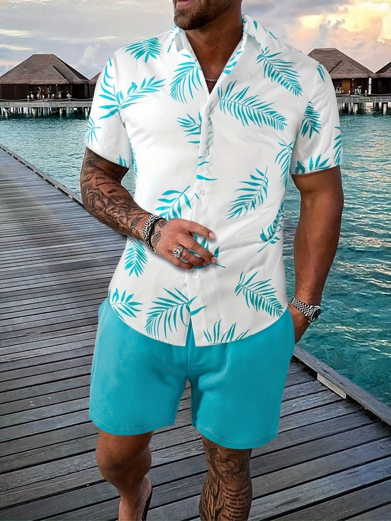 Set Estivo Camicia e Shorts da Uomo
