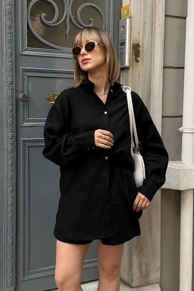 Cardigan Chic Casual Completo Due Pezzi con Shorts