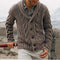 Cardigan Uomo in Maglia a Trecce con Collo Sciallato