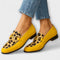 Mocassins pour femmes jaunes avec détail animalier