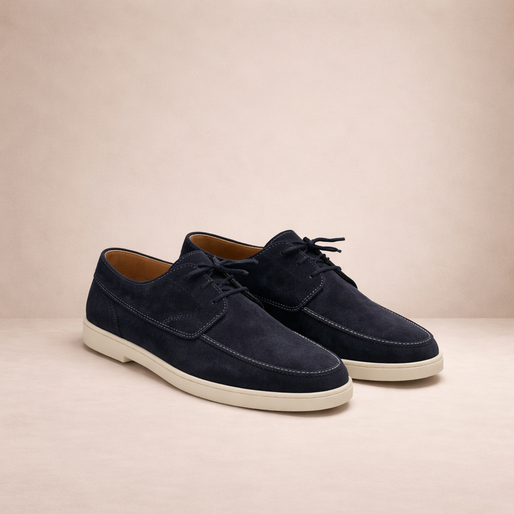 Scarpe Uomo in Pelle Scamosciata con Lacci Casual Eleganti