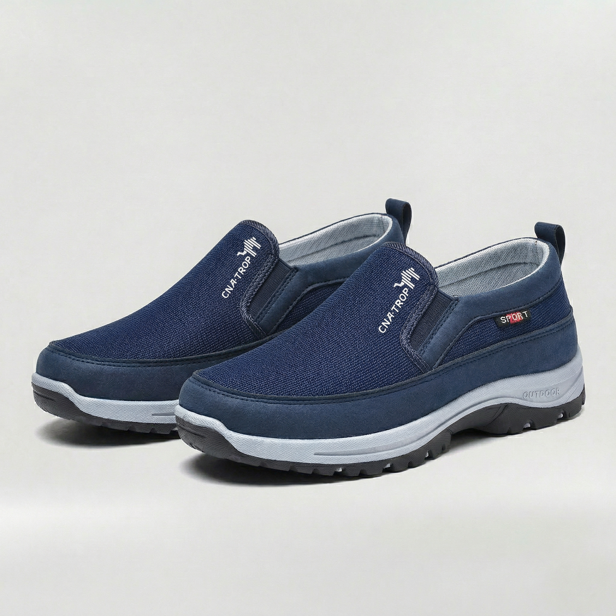 Chaussures homme décontractées sans lacets en tissu respirant avec semelle antidérapante pour l’extérieur