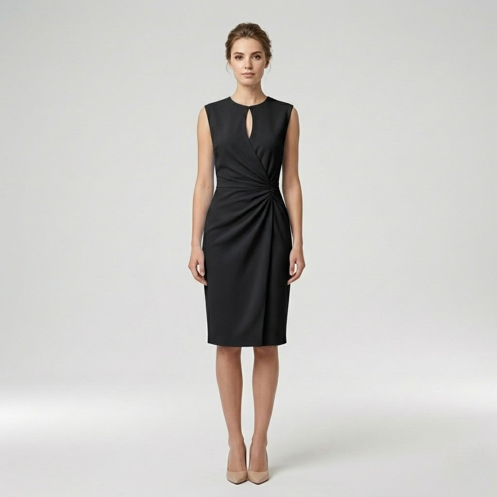 Elegant Sleeveless Women's Midi Dress – Refined Slim Fit Dress