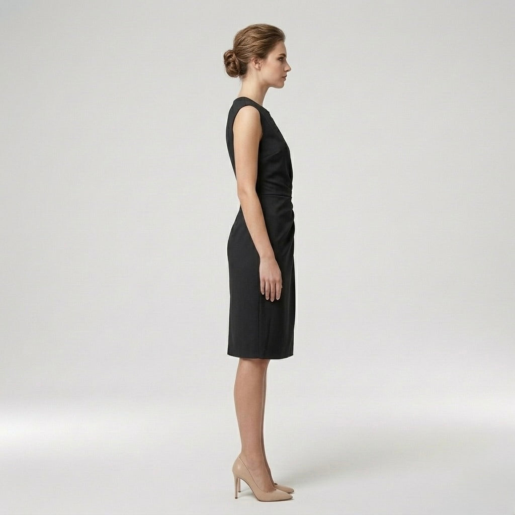 Elegant Sleeveless Women's Midi Dress – Refined Slim Fit Dress