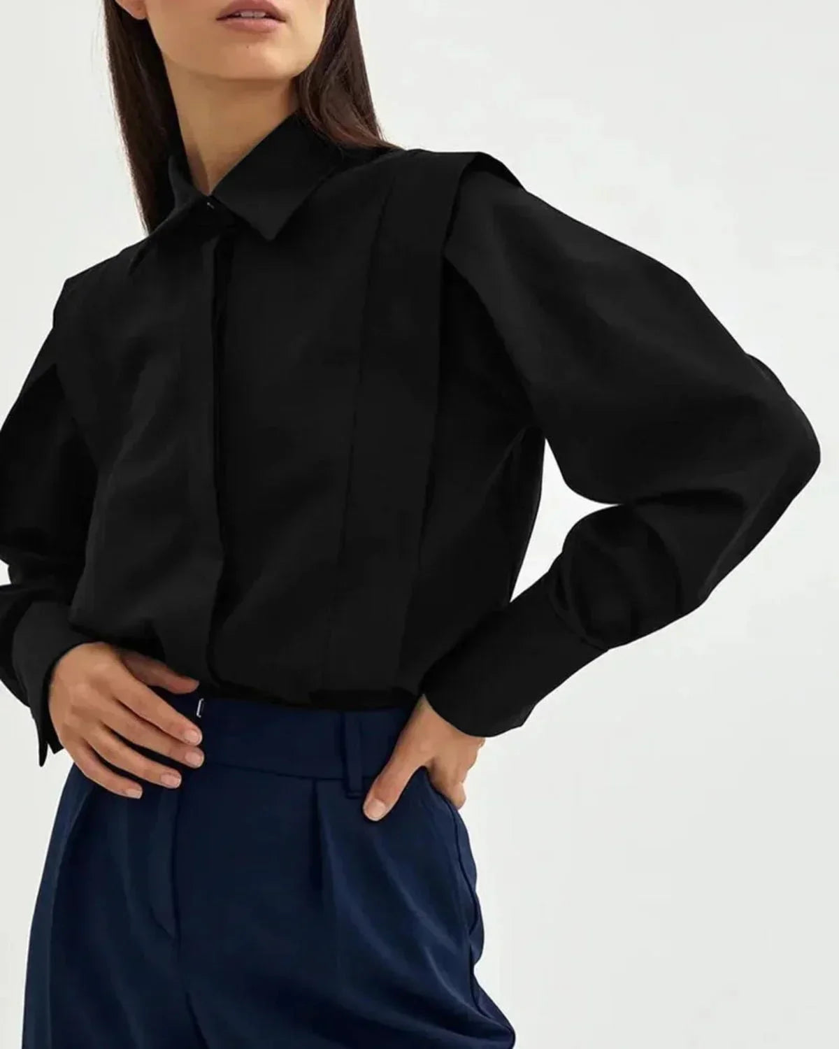 Camicia donna a quadri con bottoni multipli e colori vari