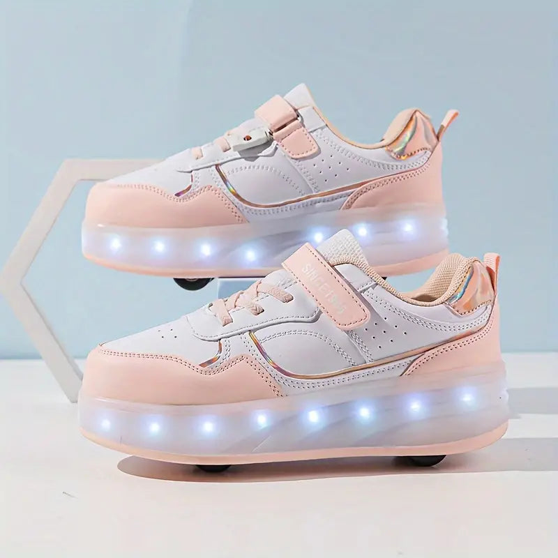 Sapatos LED para Menina com Sola Luminosa e Fecho de Velcro