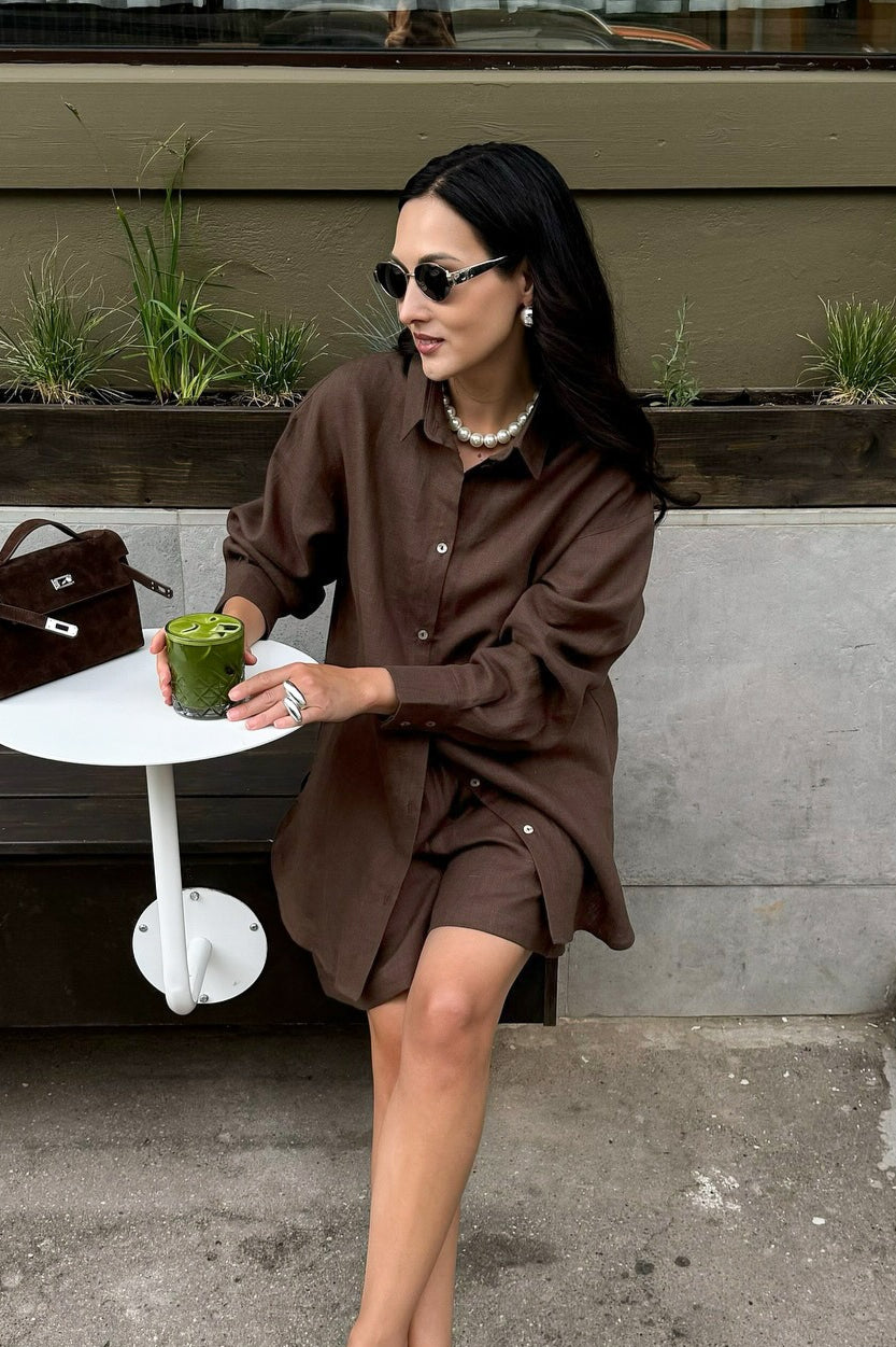 Cardigan Chic Casual Completo Due Pezzi con Shorts