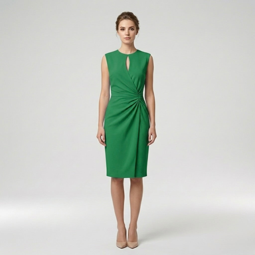 Elegant Sleeveless Women's Midi Dress – Refined Slim Fit Dress