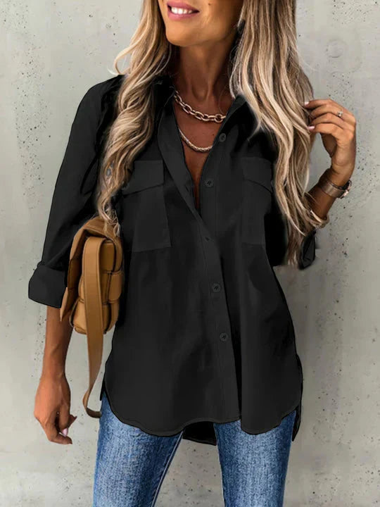 Camicetta da Donna con Bottoni dall'Eleganza Naturale