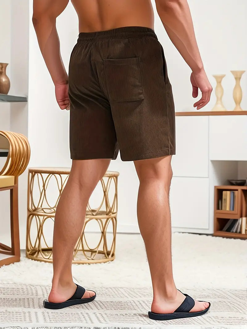Shorts uomo in corduroy con coulisse