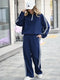 Completo Donna Oversize con Felpa e Pantaloni a Gamba Larga