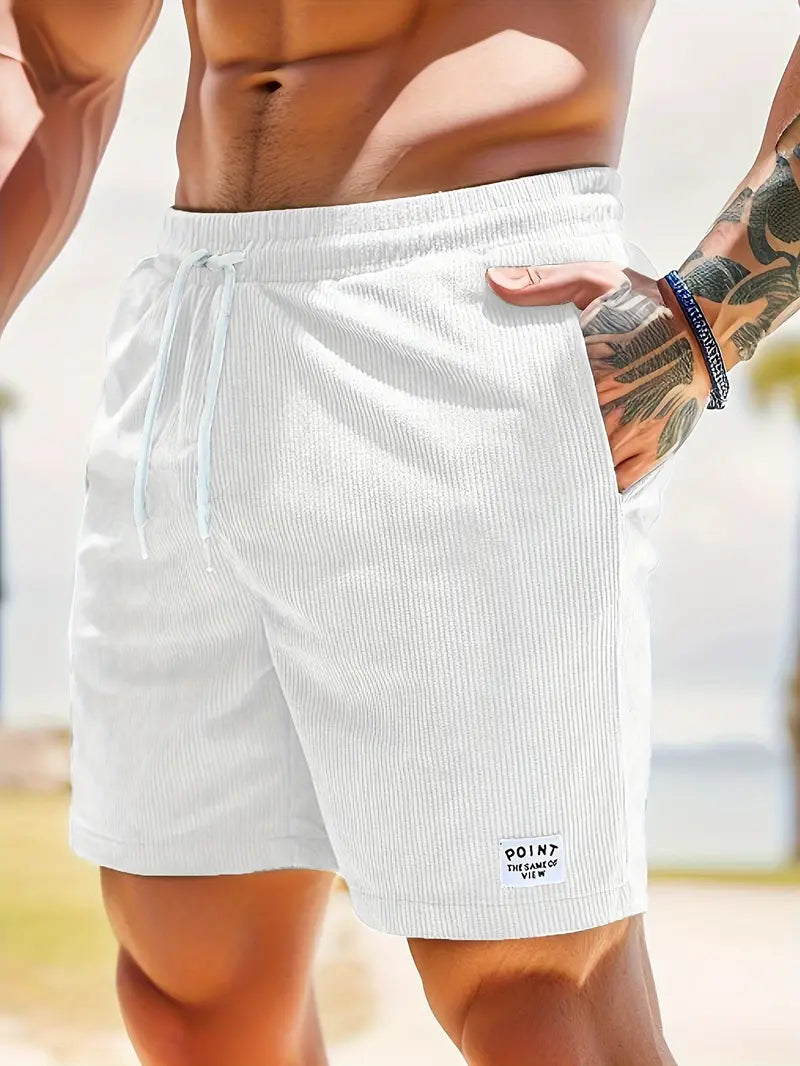Shorts uomo in corduroy con coulisse