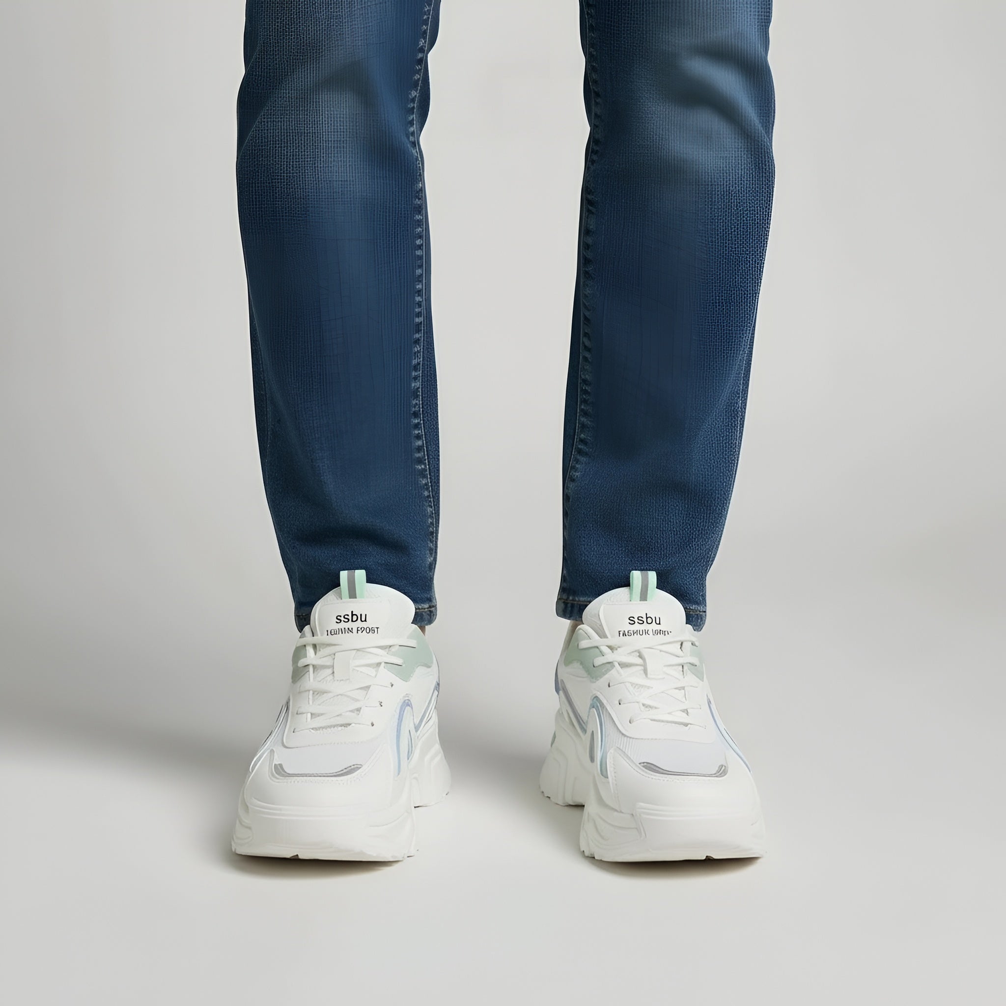 Chunky platform sneakers til kvinder, sportssko med høj sål, snørebånd, afslappet og komfortabel