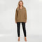 Maglione lungo donna con zip colletto alto maglia oversize casual a coste