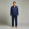 Pigiama Uomo in Raso Camicia e Pantaloni Set Notte Elegante Maniche Lunghe