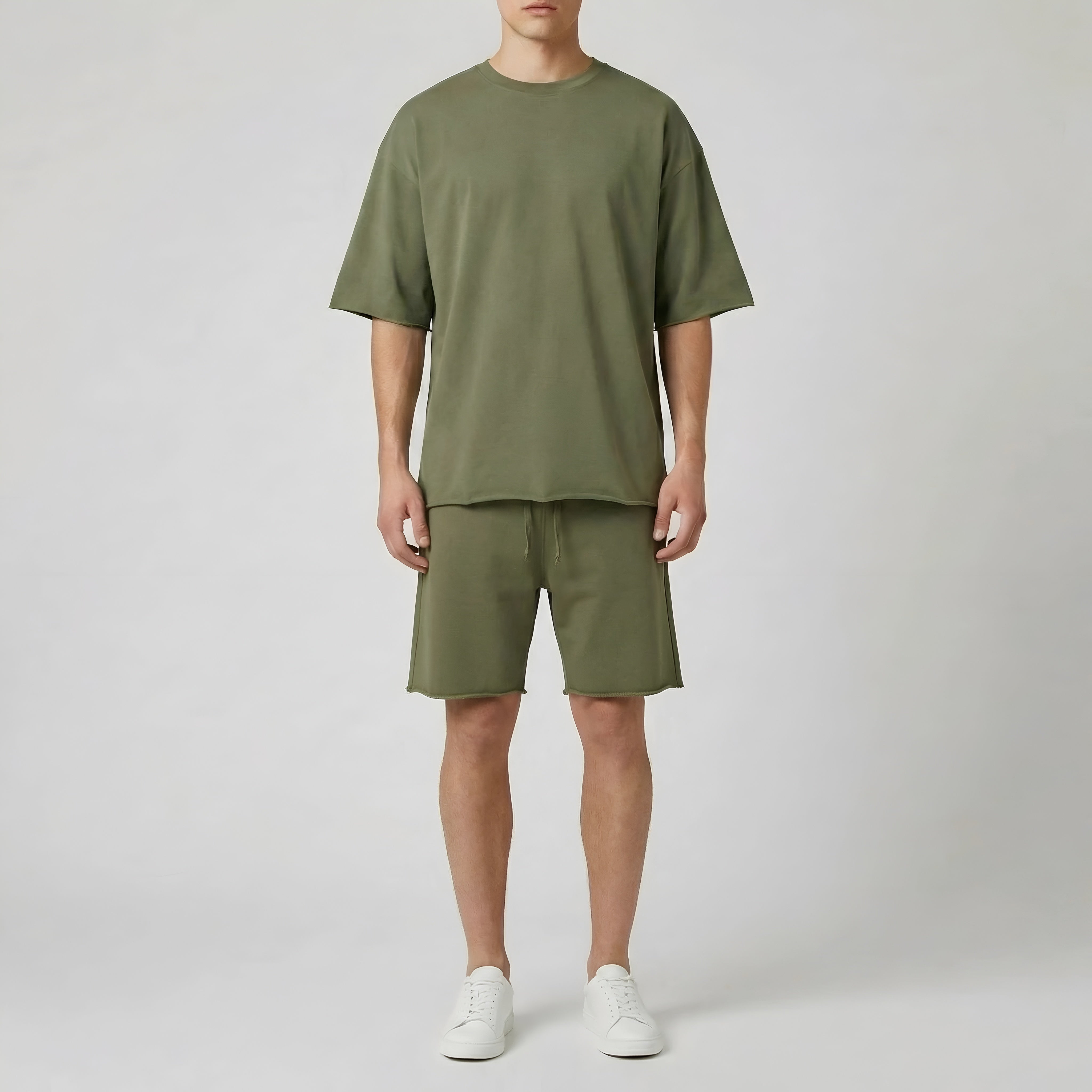 Completo Uomo T-Shirt e Pantaloncini in Cotone Set Casual Estivo Sportivo Uomo