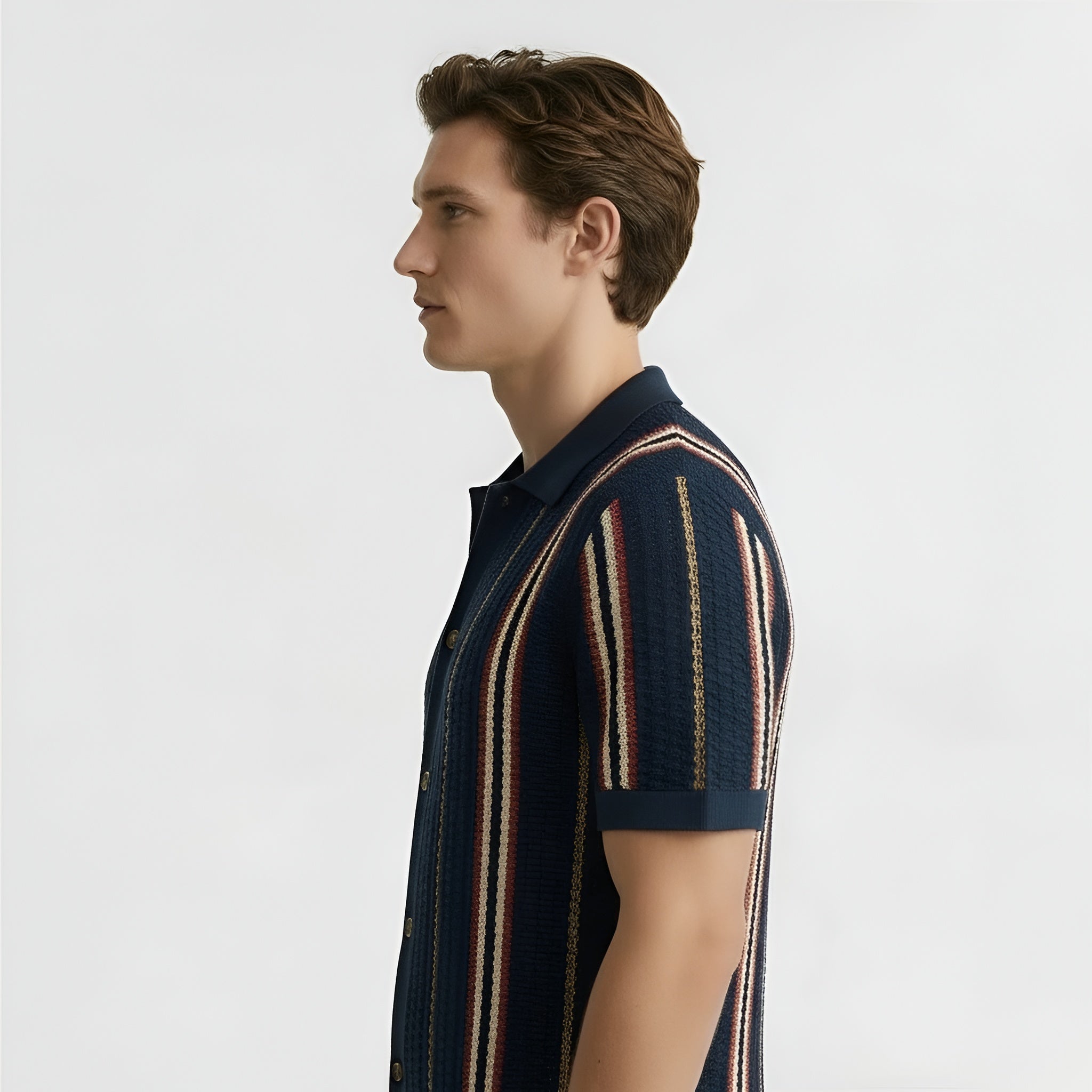 Camicia Uomo a Maglia Maniche Corte con Colletto Camicia Casual Traspirante Uomo
