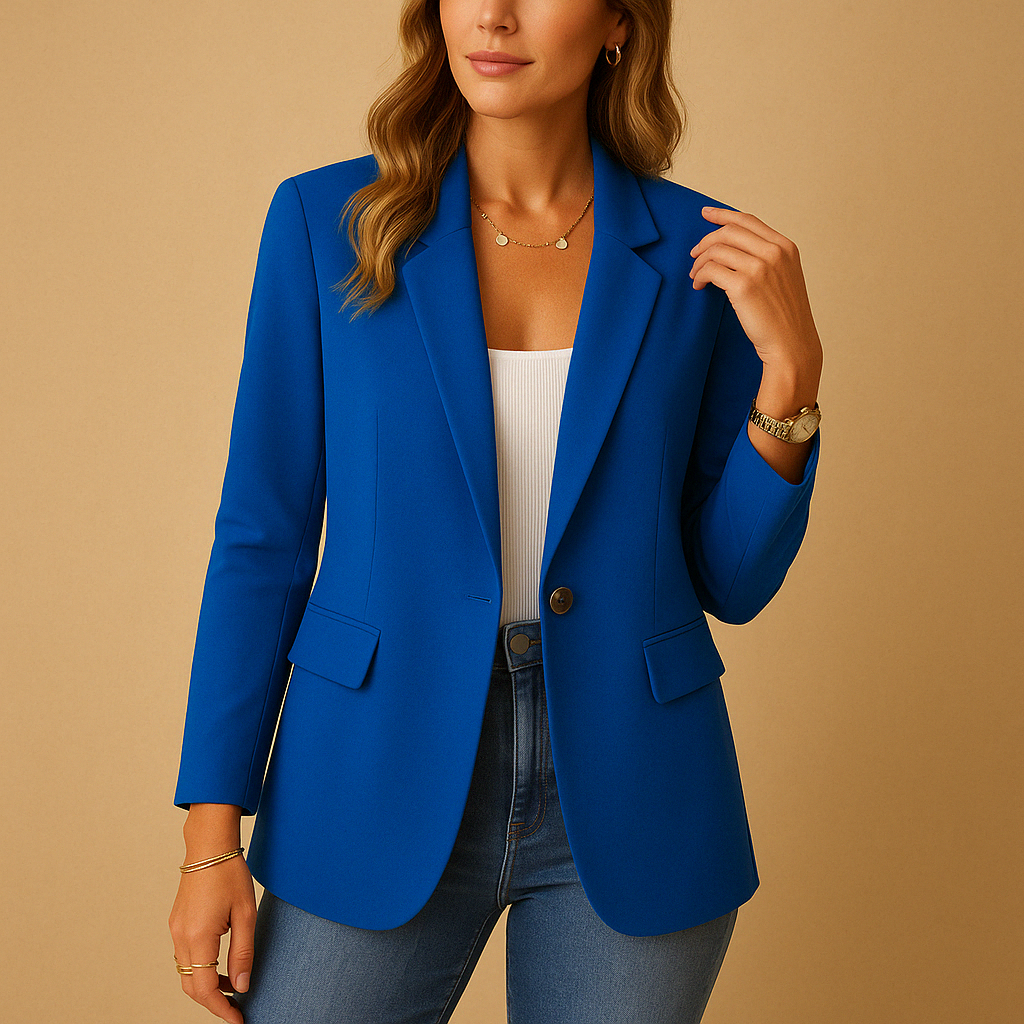 Blazer Donna Elegante Monopetto Slim Fit con Revers Classico