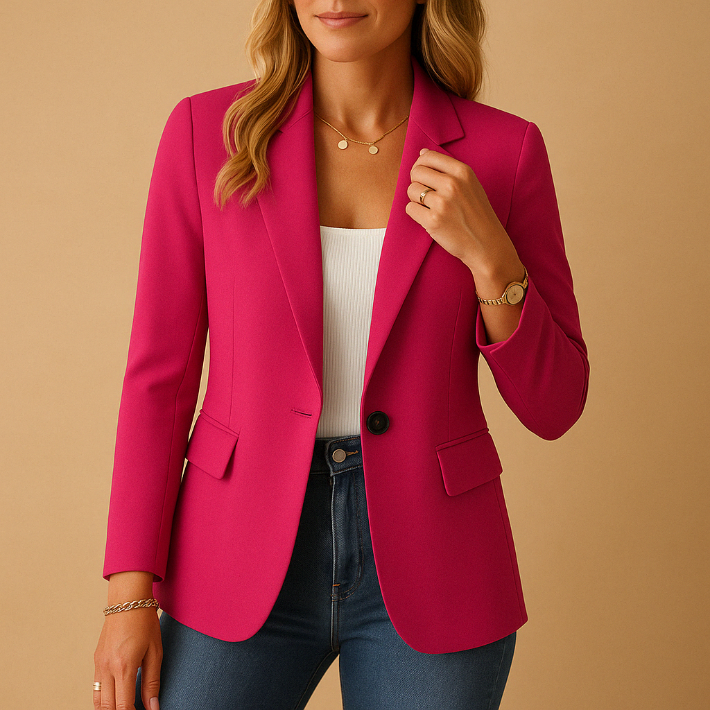 Blazer Donna Elegante Monopetto Slim Fit con Revers Classico