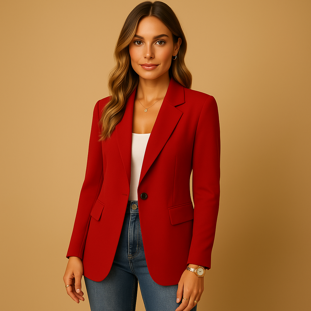 Blazer Donna Elegante Monopetto Slim Fit con Revers Classico
