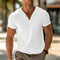 Men's short-sleeve Henley T-shirt with V-neck