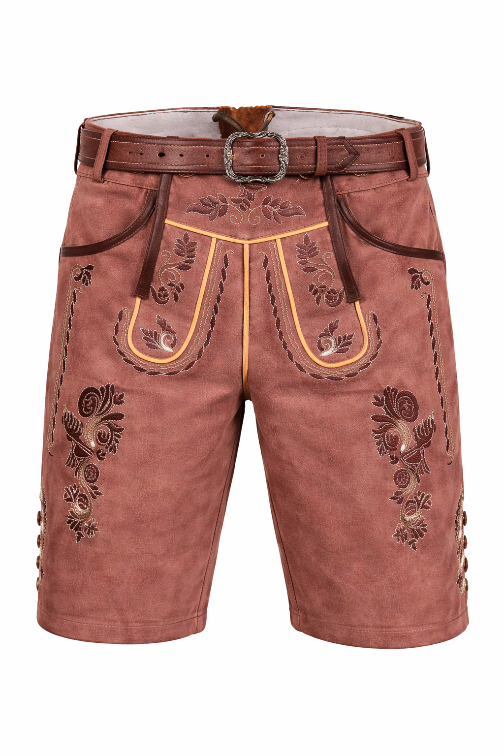 Pantaloncini Tradizionali da Uomo con Ricami e Cintura