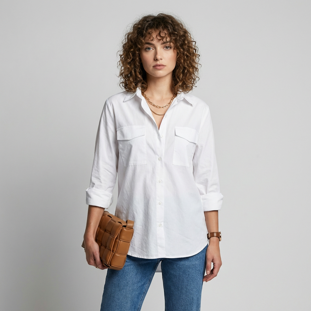 Camicetta da Donna con Bottoni dall'Eleganza Naturale