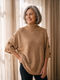 Maglia Poncho da Donna con Collo Alto e Maniche Corte