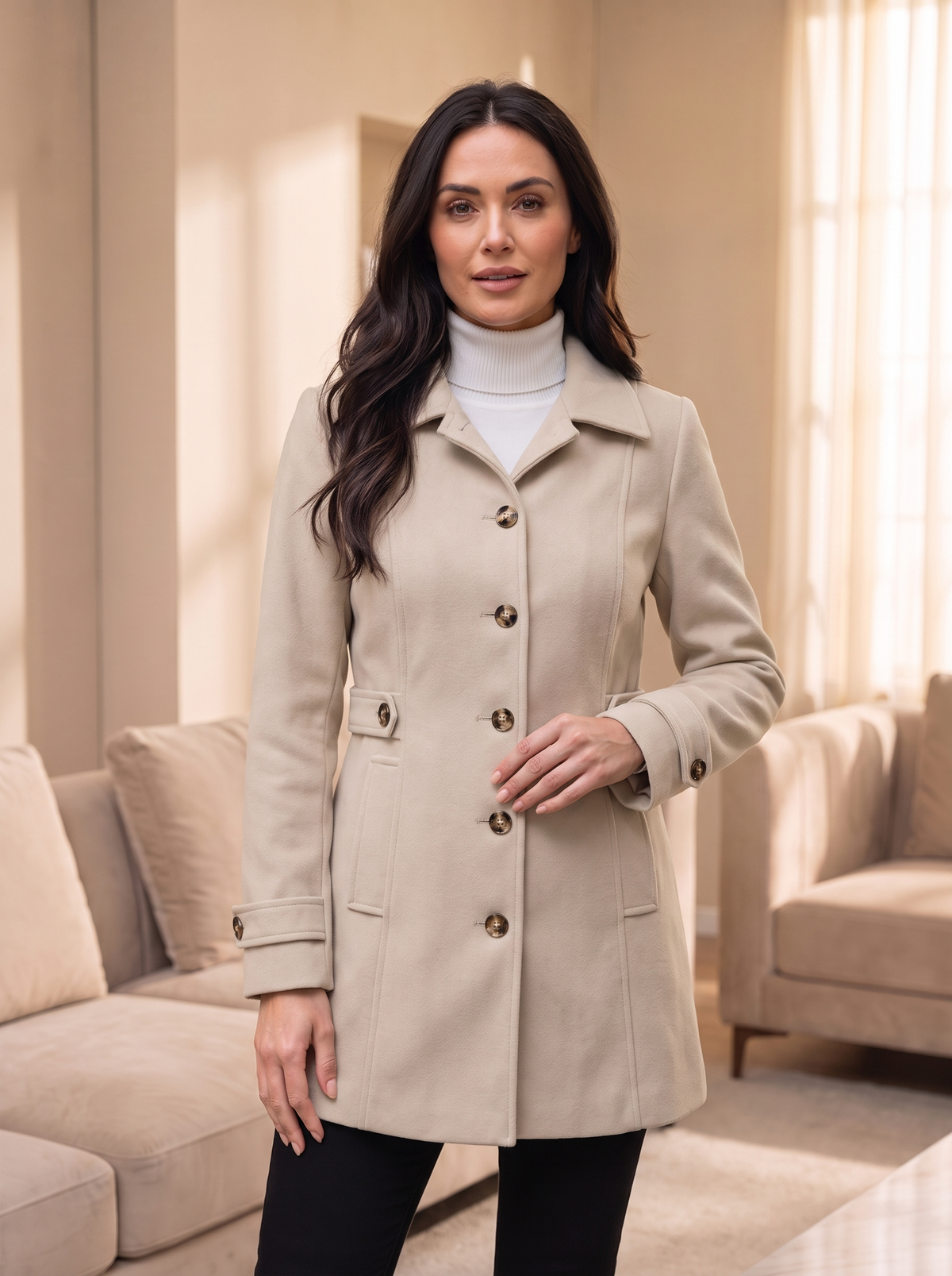 Cappotto da Donna Sartoriale di Media Lunghezza