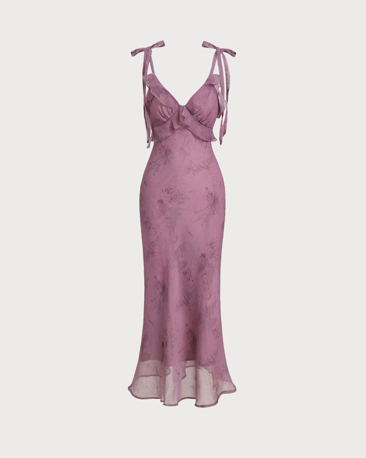 Trapeze Summer Dress with Floral Print and Tie Straps