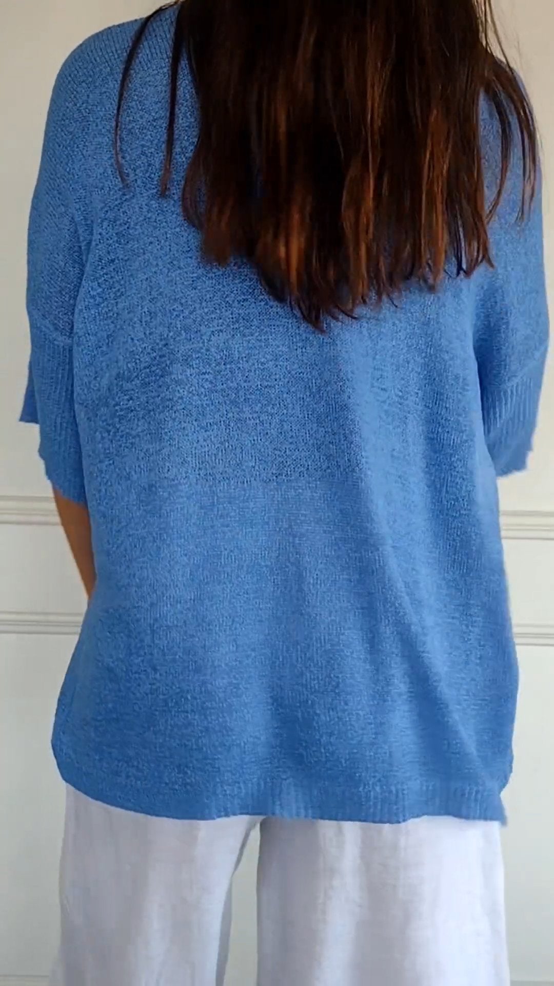 Maglia Donna Casual Scollo a V Maniche Lunghe Morbida