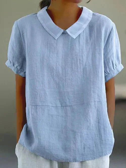 Blusa con colletto Peter Pan e vestibilità morbida