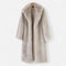 Cappotto Lungo Donna Effetto Pelliccia con Collo Ampio